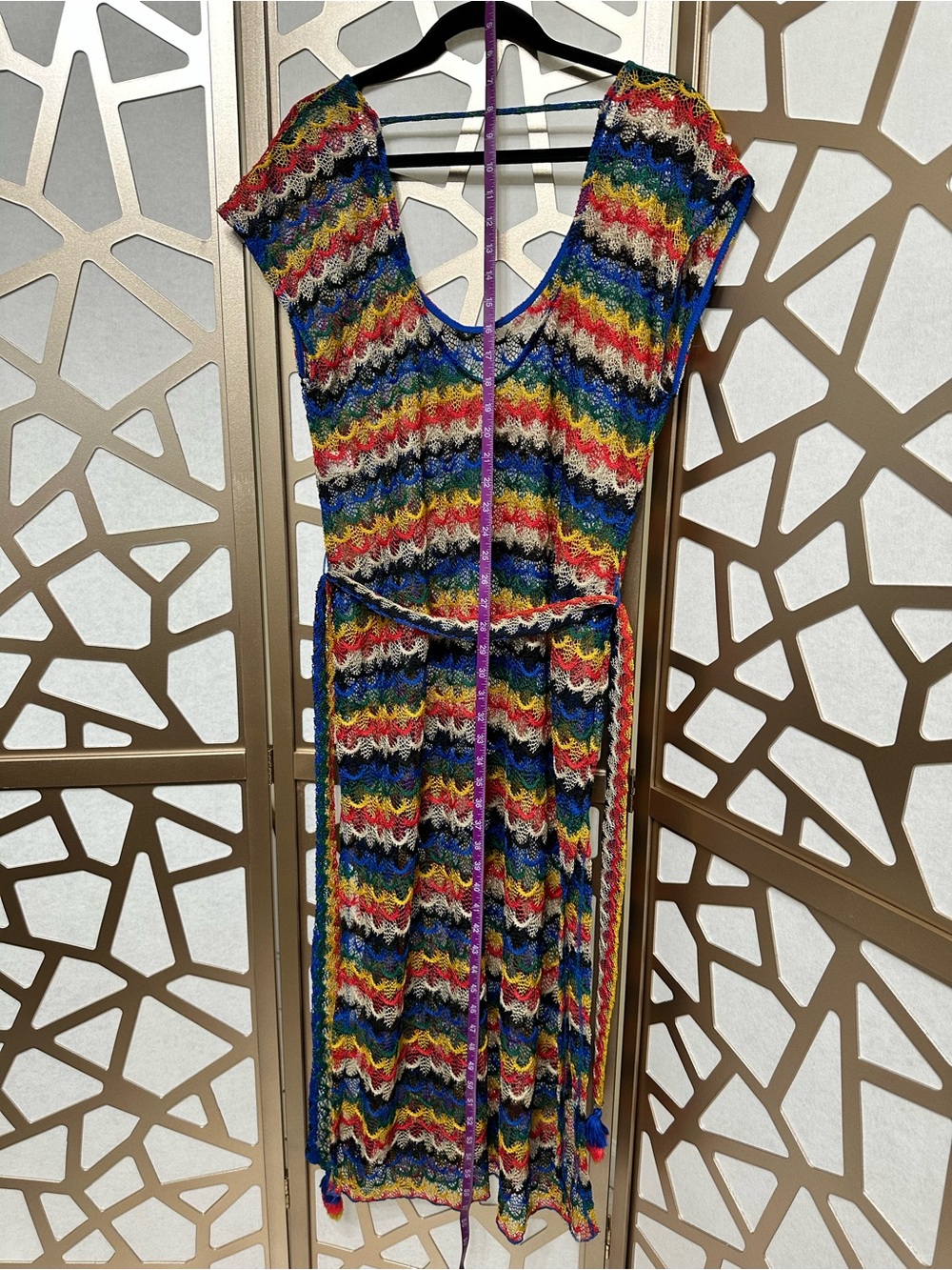 Colorful rainbow beach/pool cover-up.